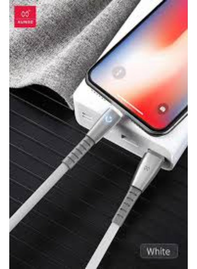 زوندو كابل USB لايتنينج Xundo XDDC-004 مع حماية الشحن – أبيض - Image 3